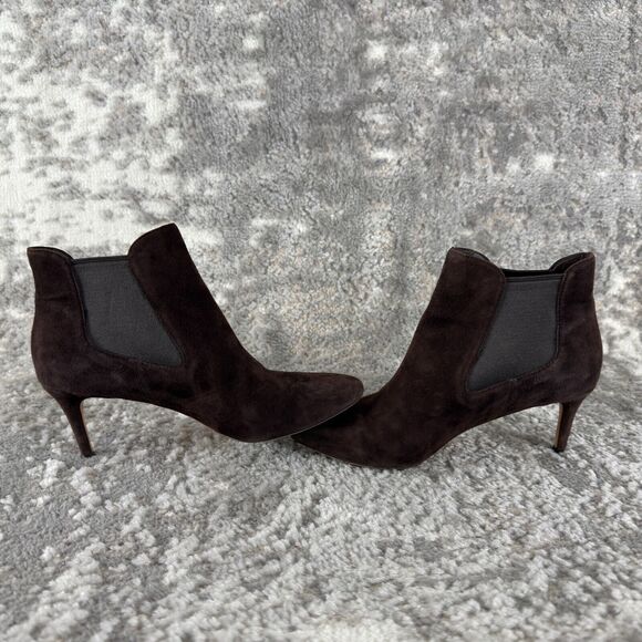 Cole Haan Womens Size 6.5B Suede Ankle Boots Stiletto Heels Brown Pull On - Picture 7 of 11